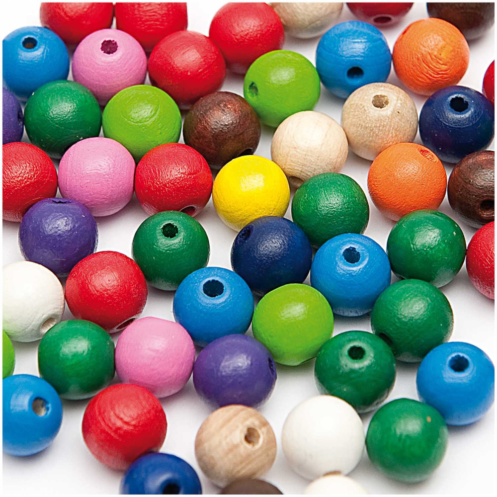 Wooden beads - Rico Design - multicolor, 14 mm, 25 pcs