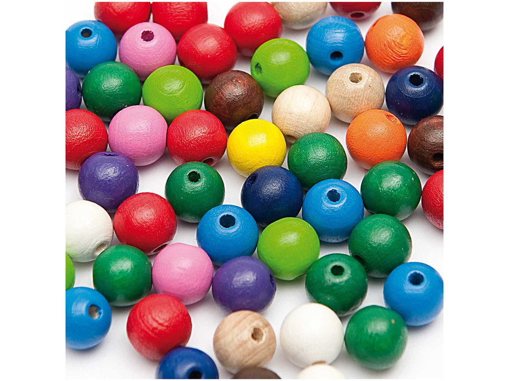 Wooden beads - Rico Design - multicolor, 10 mm, 60 pcs