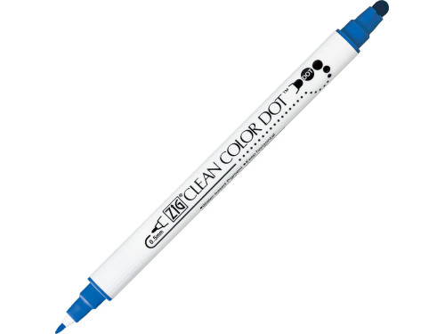 Pisak dwustronny Zig Clean Color Dot - Kuretake - Blue