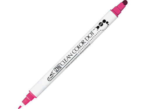 Pisak dwustronny Zig Clean Color Dot - Kuretake - Pink