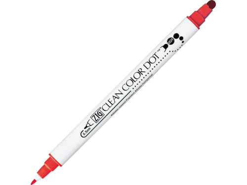 Pisak dwustronny Zig Clean Color Dot - Kuretake - Red