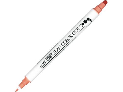 Pisak dwustronny Zig Clean Color Dot - Kuretake - Island Coral