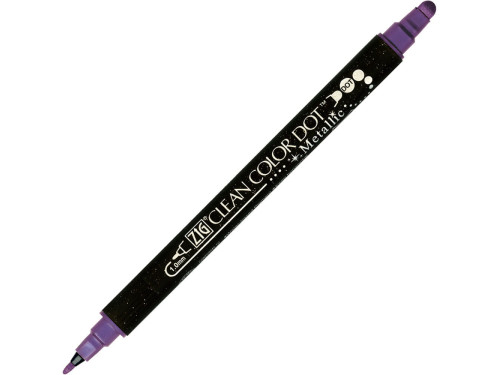 Pisak dwustronny Zig Clean Color Dot Metallic - Kuretake - Violet