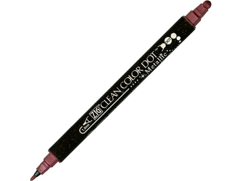 Pisak dwustronny Zig Clean Color Dot Metallic - Kuretake - Red