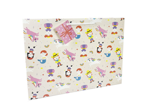 Gift paper bag, Girl - Clairefontaine - 37,3 x 11,8 x 27,5 cm