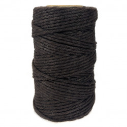 Cotton cord for macrames - brown, 2 mm, 100 g, 70 m