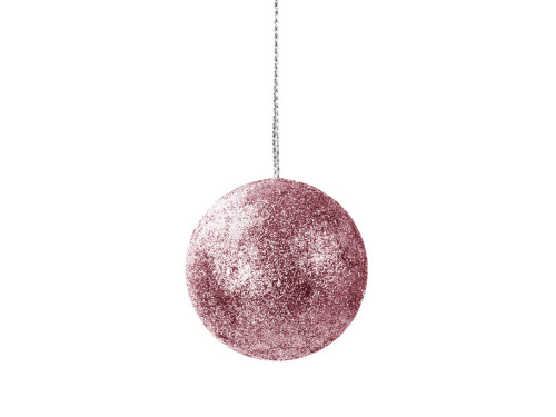 Styrofoam glitter baubles - rose gold, 40 mm, 12 pcs.