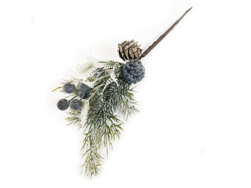 Spruce twig with cones and berries - 25 cm