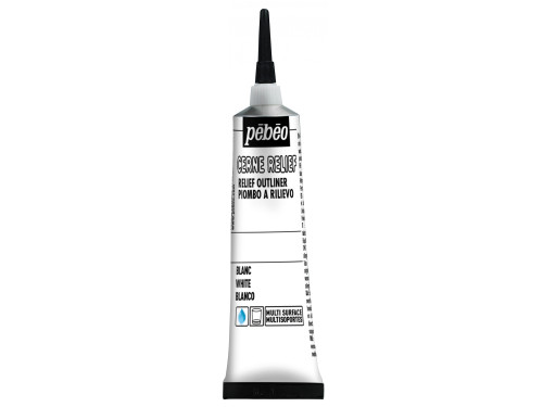 Vitrail Carne Relief paint - Pébéo - White, 20 ml