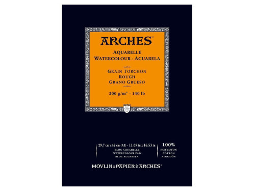 Blok do akwareli - Arches - rough, A3, 300 g, 12 ark.