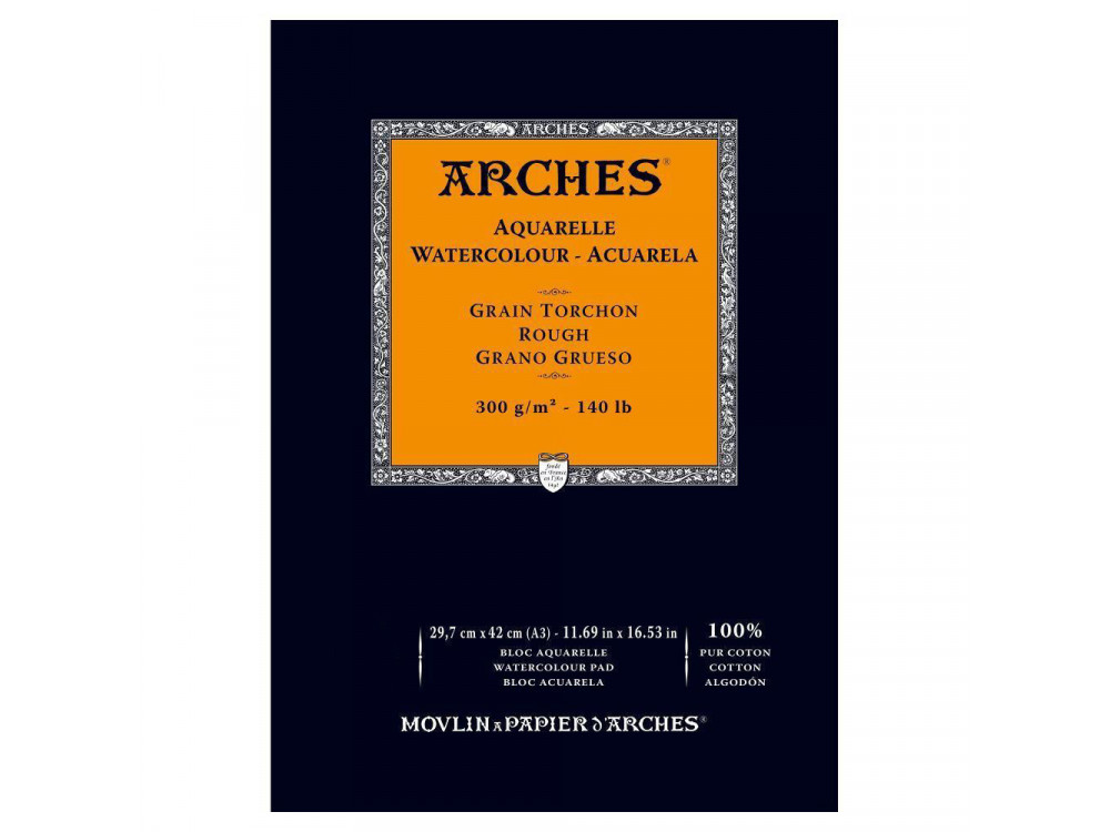 Blok do akwareli - Arches - rough, A3, 300 g, 12 ark.