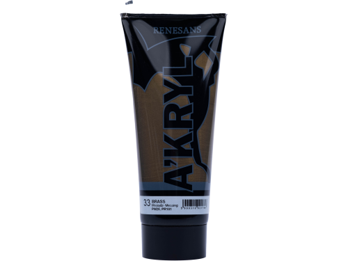 Metallic acrylic A'kryl paint - Renesans - 33, brass, 200 ml