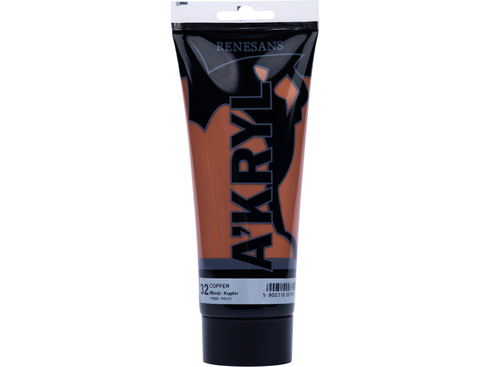 Metallic acrylic A'kryl paint - Renesans - 32, copper, 200 ml