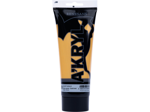 Farba akrylowa A'kryl metaliczna - Renesans - 30, light gold, 200 ml