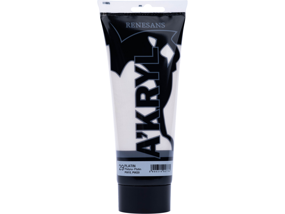 Farba akrylowa A'kryl metaliczna - Renesans - 29, platin, 200 ml