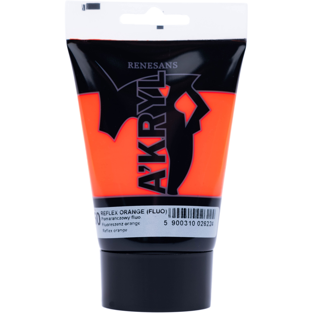 Acrylic A'kryl paint - Renesans - reflex orange, 100 ml