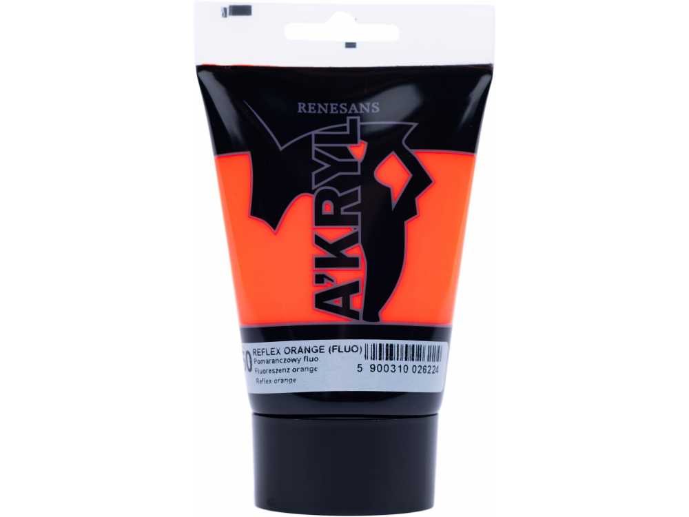 Acrylic A'kryl paint - Renesans - reflex orange, 100 ml