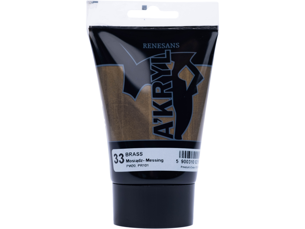Metallic acrylic A'kryl paint - Renesans - brass, 100 ml