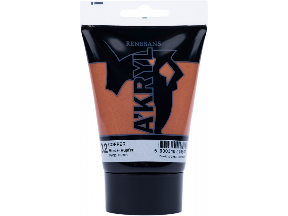 Metallic acrylic A'kryl paint - Renesans - copper, 100 ml