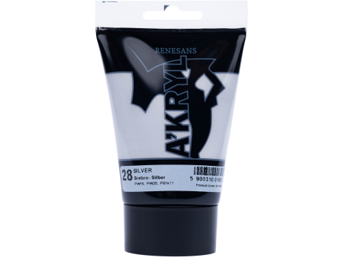Farba akrylowa A'kryl - Renesans - srebrna, 100 ml