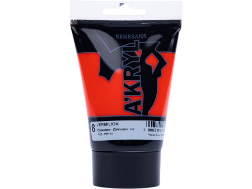 Acrylic A'kryl paint - Renesans - 08, Vermilion, 100 ml