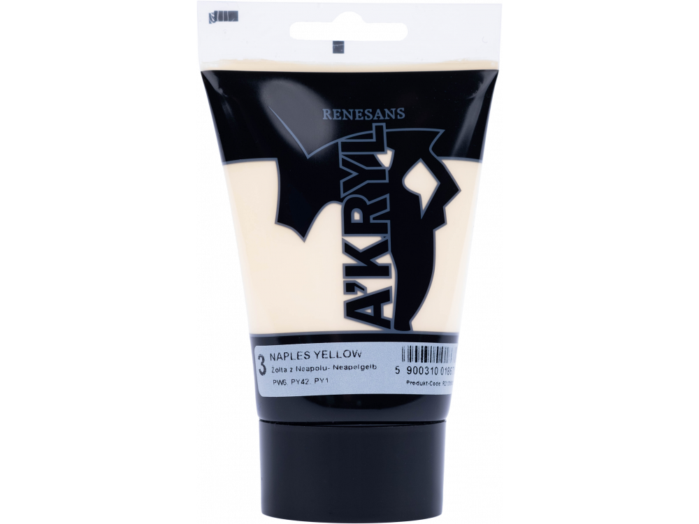 Acrylic A'kryl paint - Renesans - naples yellow, 100 ml