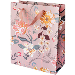 Torba prezentowa Flowers - Rico Design - różowa, 26 x 32 x 12 cm