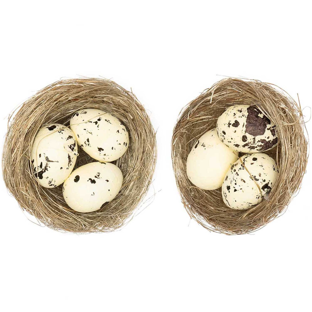 Eggs in nests - Rico Design - cream, 2 pcs
