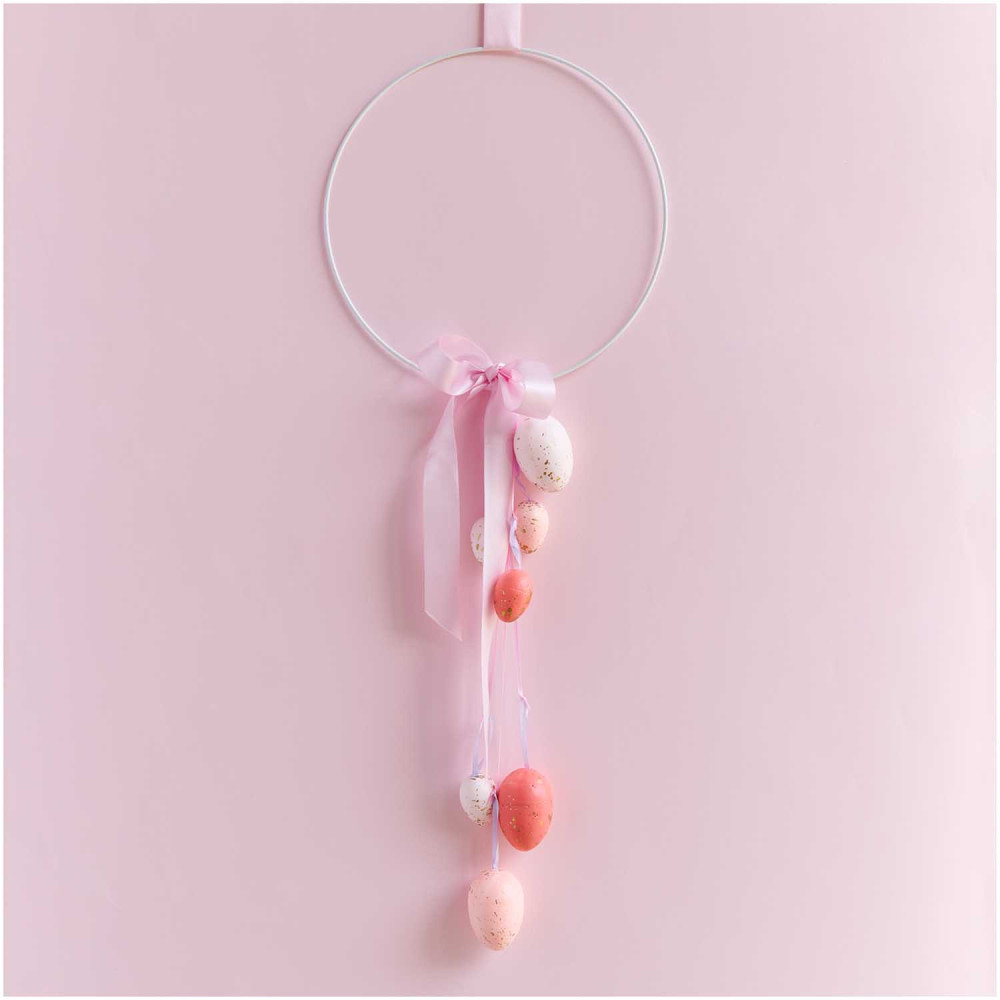 Eggs pendants - Rico Design - pink and gold, 4 cm, 6 pcs