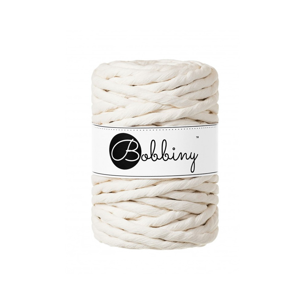 Cotton cord for macrames - Bobbiny - Natural, 9 mm, 30 m