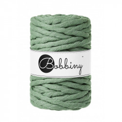 Cotton cord for macrames - Bobbiny - Eucalyptus Green, 9 mm, 30 m