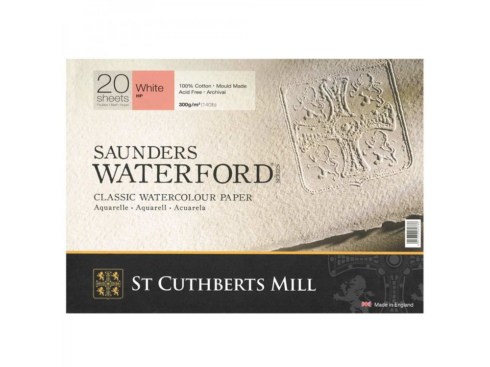Saunders Waterford watercolor paper pad - hot press, 26 x 18 cm, 300 g, 20 sheets