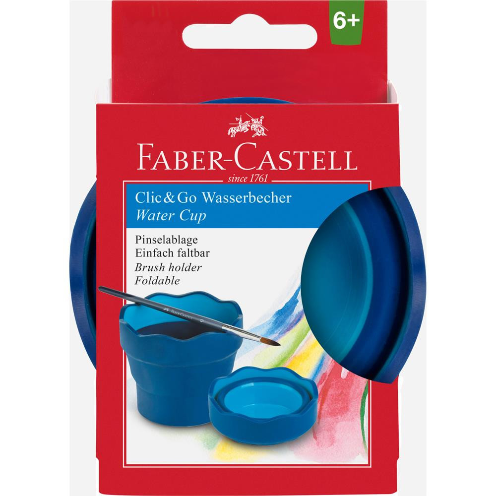 Składany kubek na wodę Clic&Go - Faber-Castell - niebieski