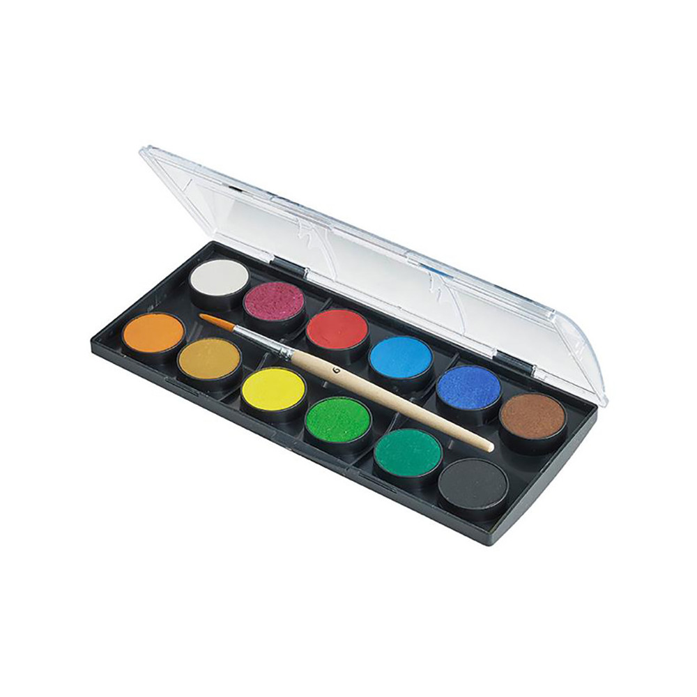 Zestaw szkolnych farb akwarelowych - Faber-Castell - małe, 12 kolorów