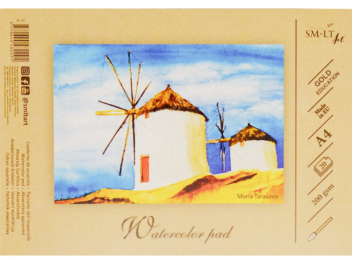Watercolor pad Gold Education - SM-LT - A4, 200 g, 20 sheets