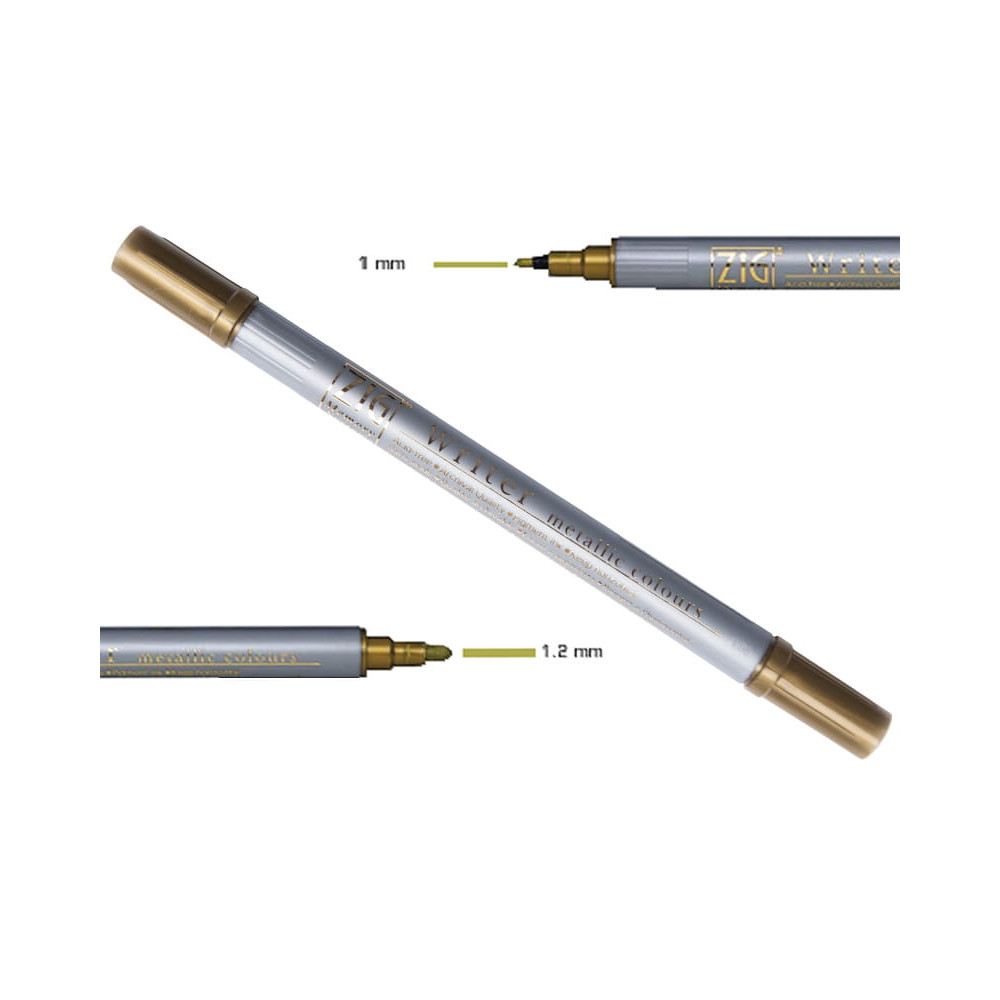 ZIG Metallic Writer Marker - Kuretake - dual tip, gold