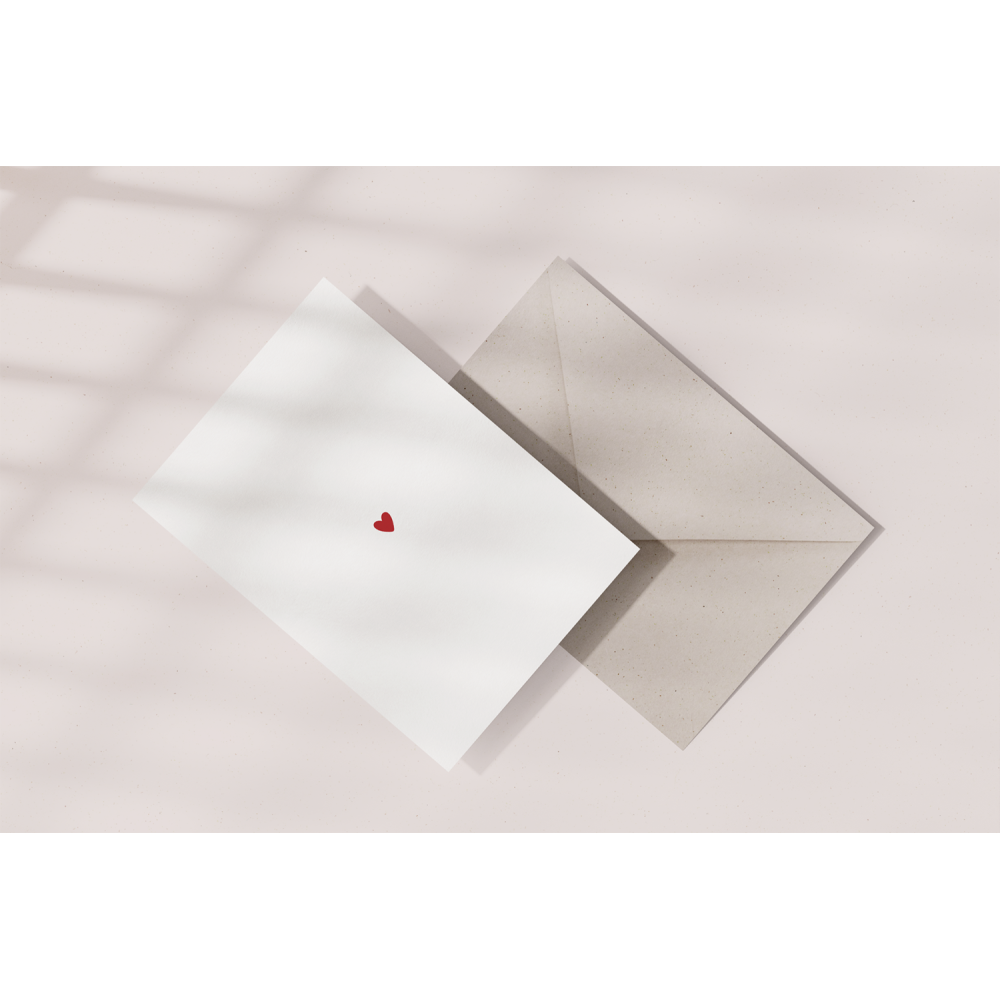 Kartka okolicznościowa - Eökke - Czerwone serduszko, 12 x 17 cm