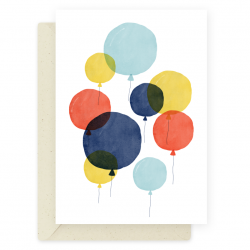 Greeting card - Eökke - Colorful balloons, 12 x 17 cm