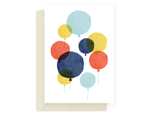 Greeting card - Eökke - Colorful balloons, 12 x 17 cm