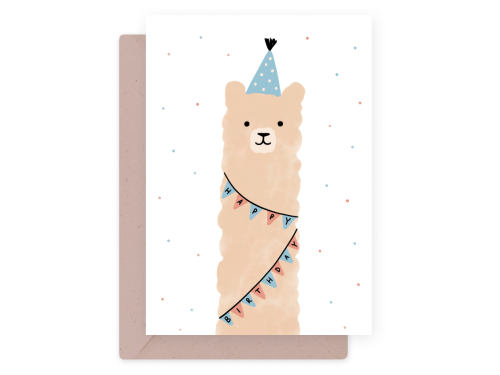 Greeting card - Eökke - Birthday llama, 12 x 17 cm