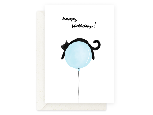 Greeting card - Eökke - Birthday cat, 12 x 17 cm