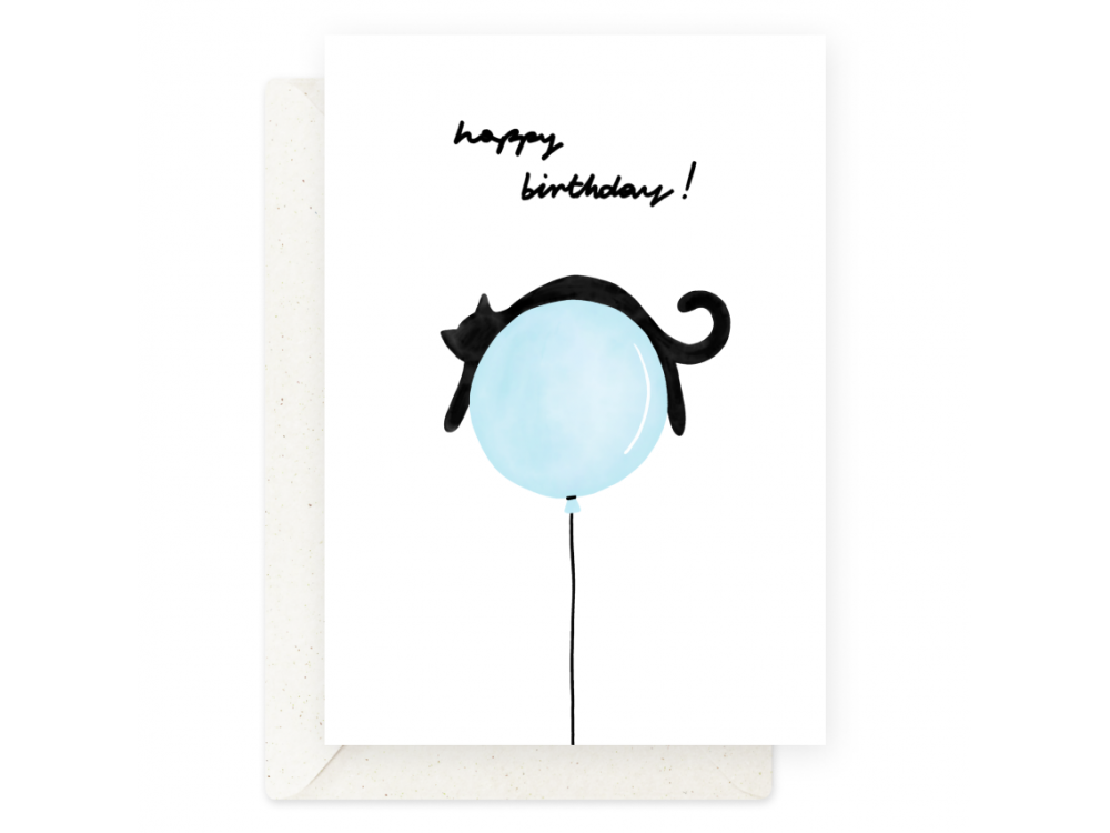 Greeting card - Eökke - Birthday cat, 12 x 17 cm