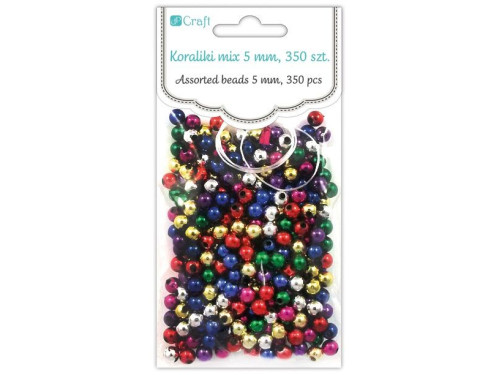 Assorted Beads - DpCraft - colorful, metallic, 5 mm, 350 pcs.