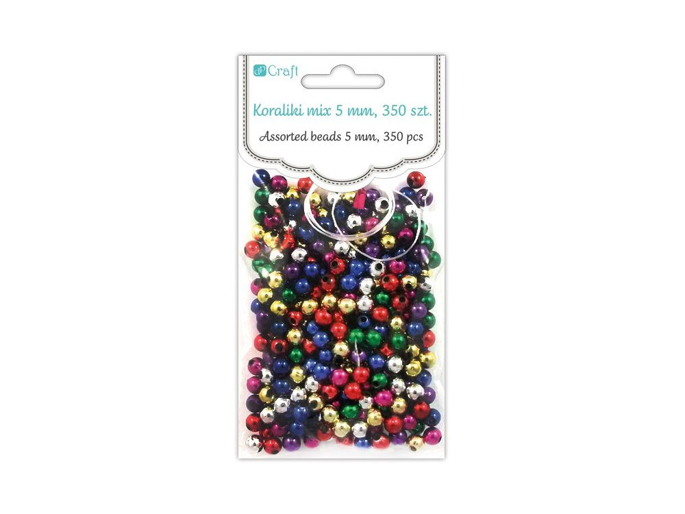 Assorted Beads - DpCraft - colorful, metallic, 5 mm, 350 pcs.