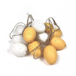 Eggs pendants - yellow, white, 5 cm, 12 pcs
