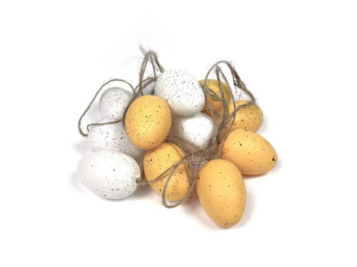 Jajka zawieszki - żółte, białe, 5 cm, 12 szt.