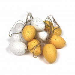Jajka zawieszki - żółte, białe, 4 cm, 12 szt.