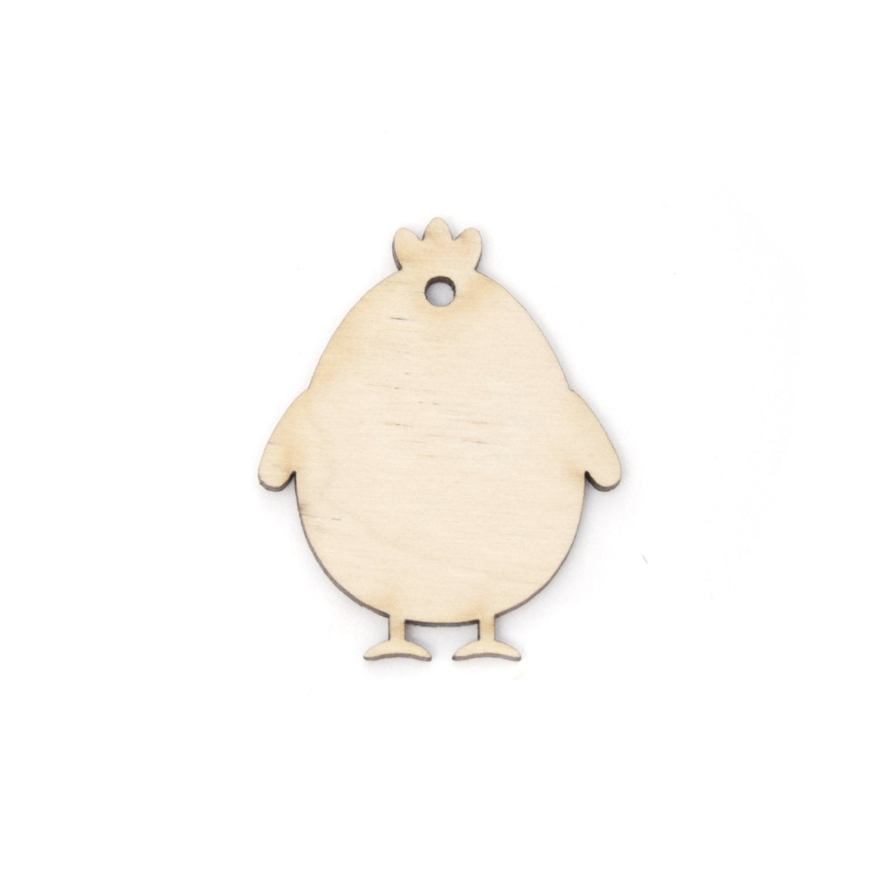 Wooden chicken pendant - Simply Crafting - 4 cm, 10 pcs