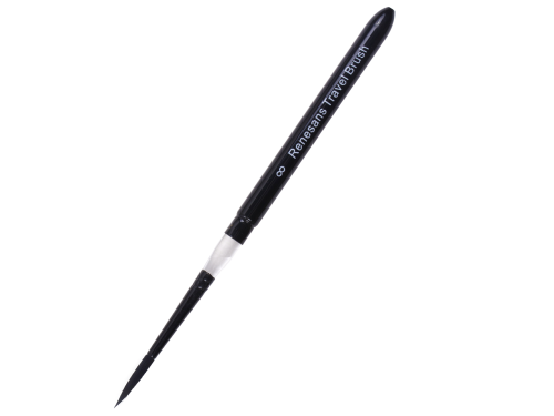 Travel mixed-bristles brush - Renesans - short handle, no. 8