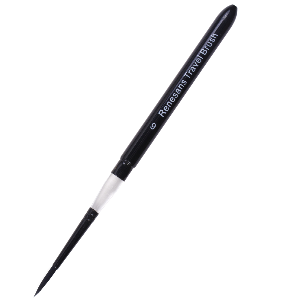 Travel mixed-bristles brush - Renesans - short handle, no. 6